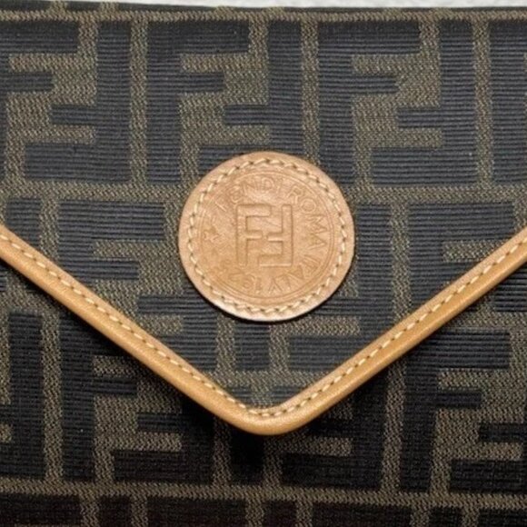 FENDI ZUCCA**COATED CANVAS** MONOGRAM CLUTCH/BAG - Picture 12 of 15